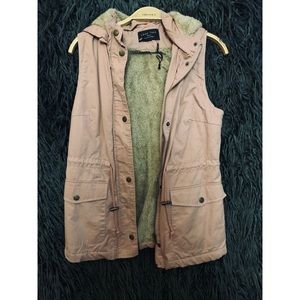 Faux fur parka-style vest